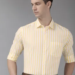 Park Avenue Pure Cotton Slim Fit Striped Formal Shirt-picture-15