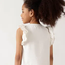 One Friday Striped Flutter Sleeve Cotton Top image 3