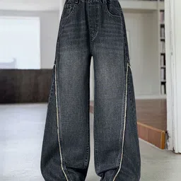 LULU & SKY Girls Wide Leg High-Rise Light Fade Stretchable Jeans-picture-36