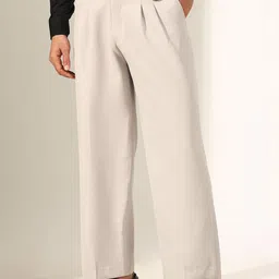 SHOWOFFFF Men Low-Rise Easy Wash Pleated Trousers-picture-24