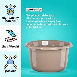 Kuber Industries Green & Black 3 Pieces Light Weight Bath Tubs image 2