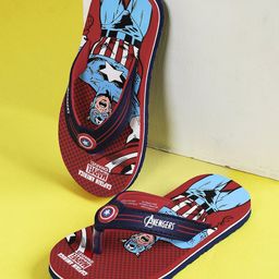 Kidsville Marvel Featuring Captain America Designed Flip Flops - Red-picture-38