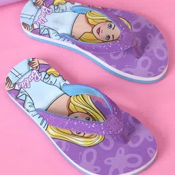 Kidsville Mattel Featuring Barbie Designed Flip Flops - Purple-image-13