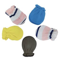 Bembika Cotton Pack Of 5 Striped & Solid Mittens - Multi Colour-picture-17