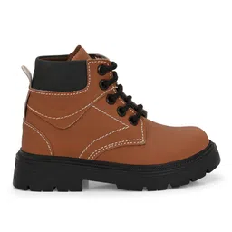 Stefens Colour Blocked Lace Up Derby Boots - Tan image 3