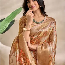Vmdesigns Ethnic Motifs Silk Blend Handloom Mysore Silk Saree image 4