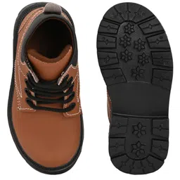 Stefens Colour Blocked Lace Up Derby Boots - Tan image 5