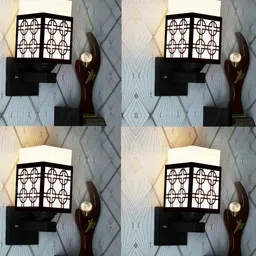 Gojeeva Black Wood Square Wall Lamps-image-72