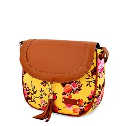 Lychee bags Yellow & Brown Textured Handheld Bag image 2