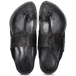 Kalapuri Men's Black Kolhapuri Sandals image 5