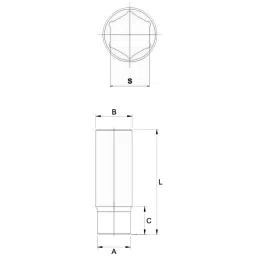 JTC Chrome Vanadium Steel Deep Socket 12.7 mm (1/2 Inch) Drive and 17 mm Size, JTC 47617 image 3