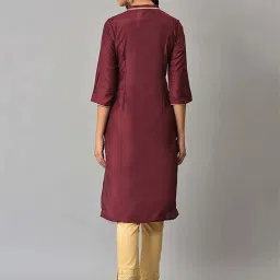 Aurelia Brown Printed Straight Kurta image 2