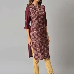Aurelia Brown Printed Straight Kurta image 4