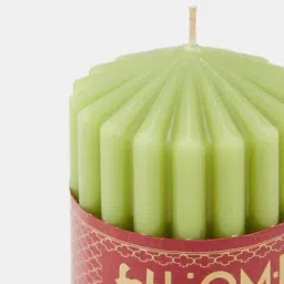 Fabindia Green Apple Fragrance Ribbed Pillar Candle image 4