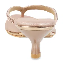 Mochi Women's Rose Gold Thong Sandals image 5