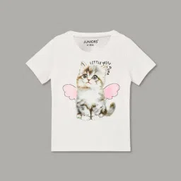 Juniors by Lifestyle Girls White Cotton Printed T-Shirt-picture-39