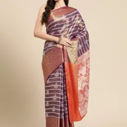 Silk Land Purple Silk Woven Saree With Unstitched Blouse-picture-18