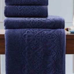 Maspar Blue Self Design Pure Cotton 550 GSM Towels (Set Of 4)-picture-24