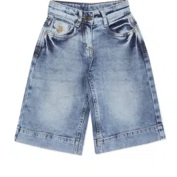 U.S. Polo Assn. Kids Melange Blue Solid Jeans-image-0