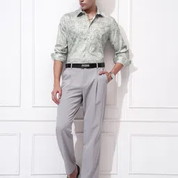 HIGHLANDER Geometric Printed Cutaway Collar Slim Fit Shirt image 2