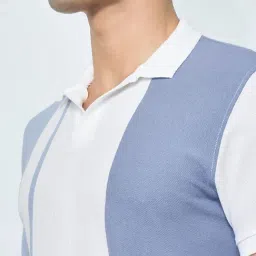 Peregrine By Pantaloons Blue Slim Fit Striped Polo T-Shirt image 5