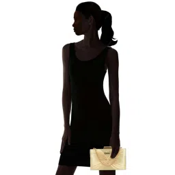 Enoki by Baggit Cujo N Golden Solid Clutch image 5