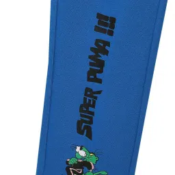 Puma Kids Super OH Blue Cotton Printed Trackpants image 5