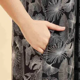 Sweet Dreams Black Cotton Printed Night Gown image 5