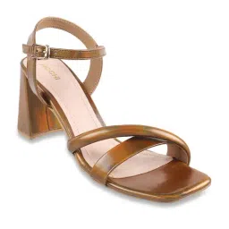 Mochi Women's Antique Gold Ankle Strap Sandals-image-29