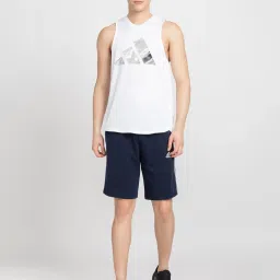 adidas Navy Regular Fit Striped Single Jersey 10 Shorts image 5