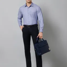 Cantabil Blue Regular Fit Self Design Shirt image 5