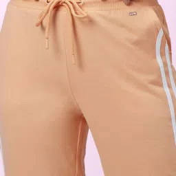 Ajile by Pantaloons Peach Cotton Striped Joggers image 5
