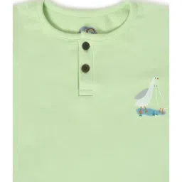 MiArcus Kids Light Green Solid Full Sleeves Thermal Top with Thermal Pants image 5