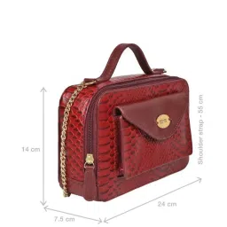 Hidesign Lilac 02 Sb Red Textured Medium Sling Handbag image 5