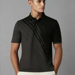 Louis Philippe Black Regular Fit Printed Polo T-Shirt-picture-18