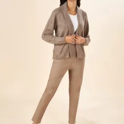 Akkriti by Pantaloons Grey Self Pattern Shrug image 5