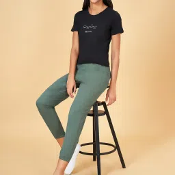 Honey by Pantaloons Black Cotton Printed T-Shirt image 5