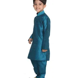 VASTRAMAY Kids Turquoise Kurta Set image 3