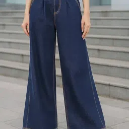 Bewakoof Blue Cotton Flare Fit Jeans-picture-38