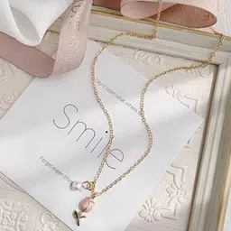 Tipsy closet Gold-Plated Lotus Flower Necklace image 2