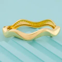 Kushal's Fashion Jewellery Yellow Gold Locking System Trendy Kada for Women-picture-20