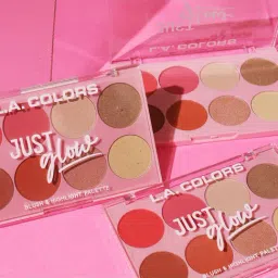 L.A. Colors Blush & Highlight Palette Just Glow - 28.8 gm image 4