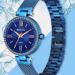 BENLING Women Dial & Stainless Steel Wrap Around Straps Analogue Watch BL-1023-BLU-image-42