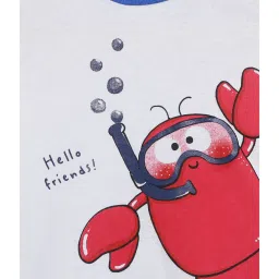 Chicco Kids White & Blue Printed T-Shirt with Shorts image 4