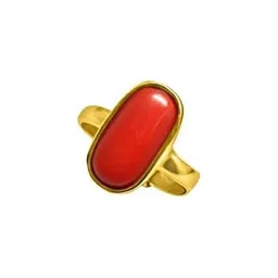 RAVIOUR LIFESTYLE Gold-Plated & Red Copper Pearls Finger Ring-image-3