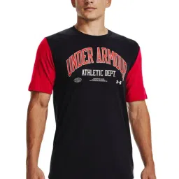 Under Armour Black Cotton Regular Fit Printed Sports T-Shirt-picture-12
