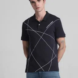 Jack & Jones Jet Black Cotton Slim Fit Printed Polo T-Shirt-picture-19