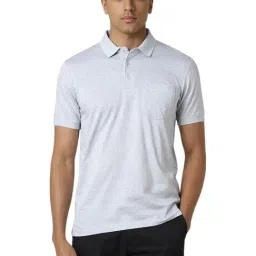 Van Heusen Blue Cotton Regular Fit Floral Print Polo T-Shirt-picture-30