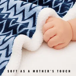 bsb home Navy Blue & White Heavy Winter 500 GSM Blanket image 3