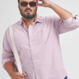 HIGHLANDER Men Slim Fit Gingham Checks Checked Casual Shirt-picture-13